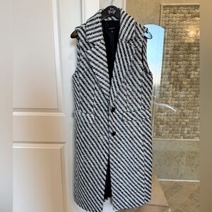 Evereve Black and White Striped Vest